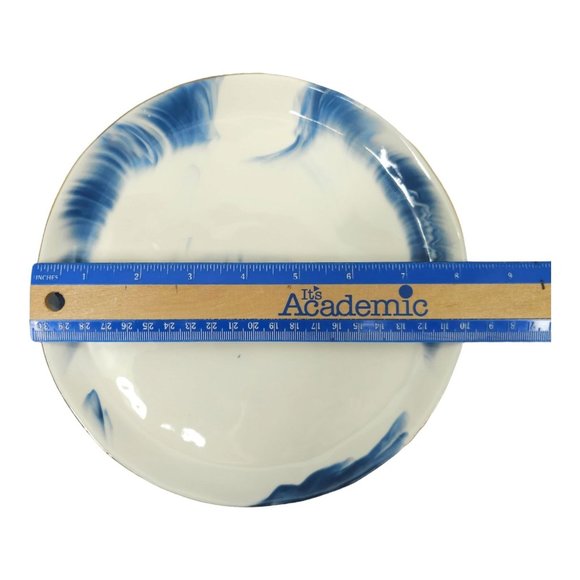 Anthropologie Strata 8 3/8" Salad Plate Gold Rim Blue Marble Design Ceramic - Picture 9 of 9